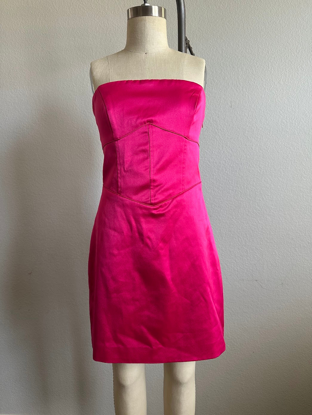 Forever 21 Pink Strapless Corset Mini Dress Lace Up Back Y2K Party XS - Picture 1 of 6
